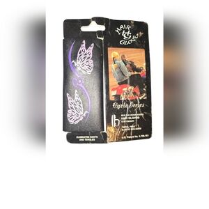 Hair Glove Black and Purple Butterfly Design